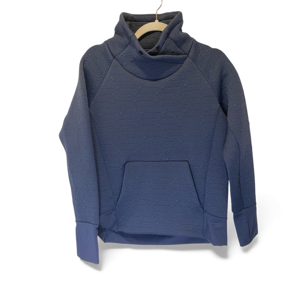 Athleta Jacquard Elevation Pullover Navy Blue Qui… - image 3